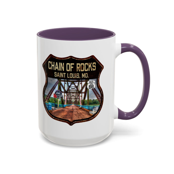 Mug Chain of Rocks Bridge Route 66 Shield Illinois 11oz