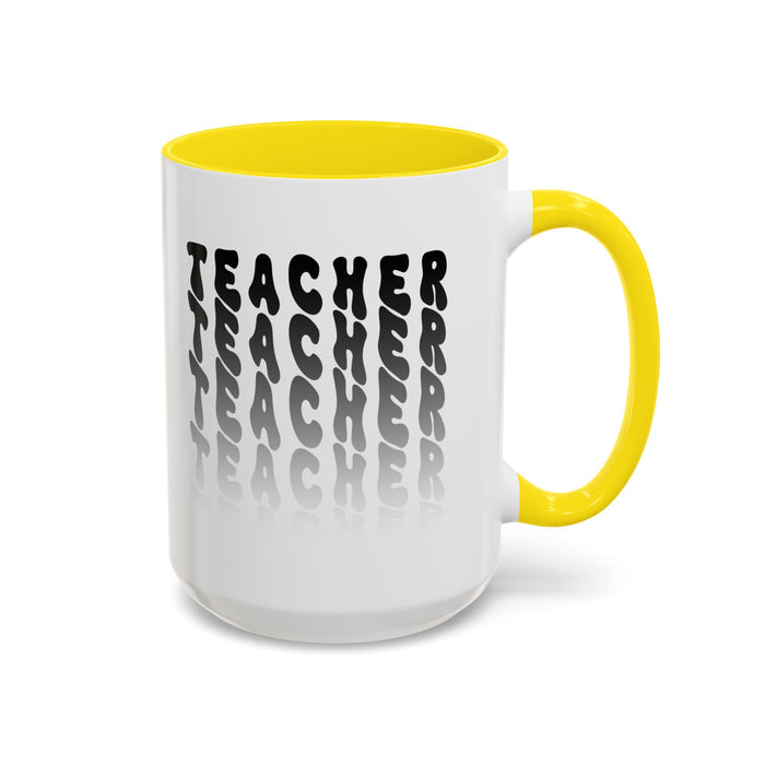 Mug -Teacher in Wavy Black Gradient Text, Gift for Teachers