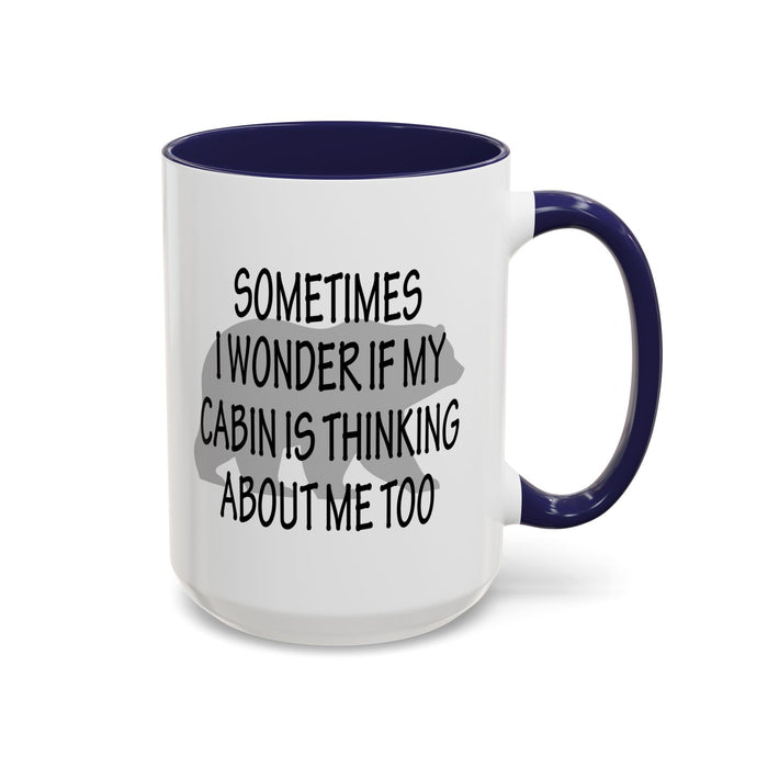 Coffee Mug, Cabin Thinking About Me, Bear Gift, Funny Tea Cup, Novelty Drinkware