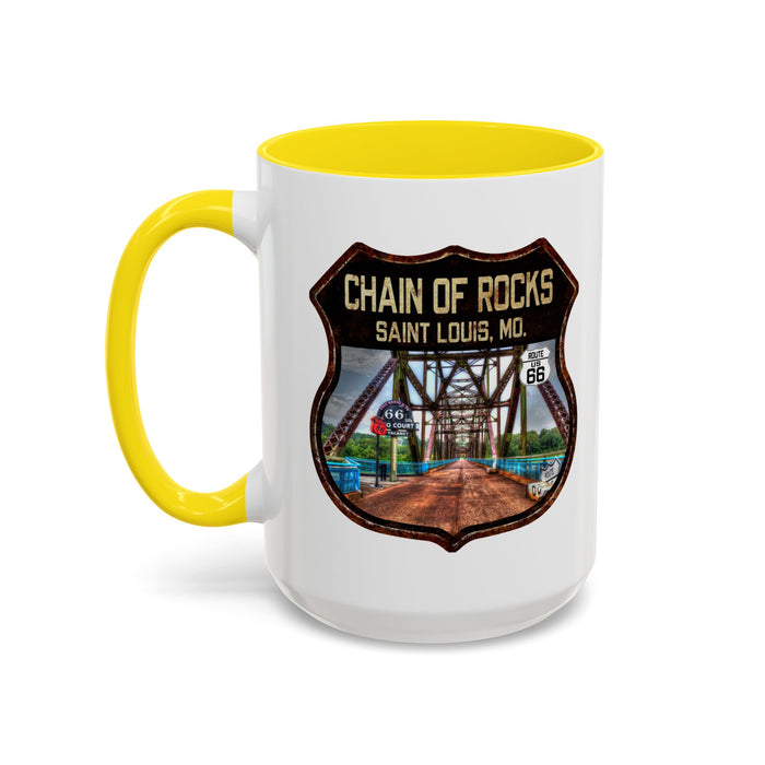 Mug Chain of Rocks Bridge Route 66 Shield Illinois 11oz