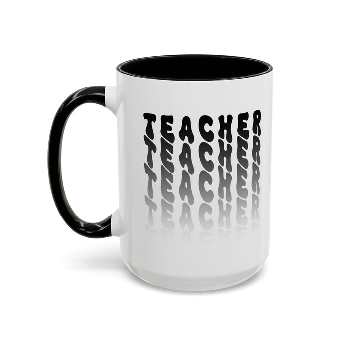 Mug -Teacher in Wavy Black Gradient Text, Gift for Teachers