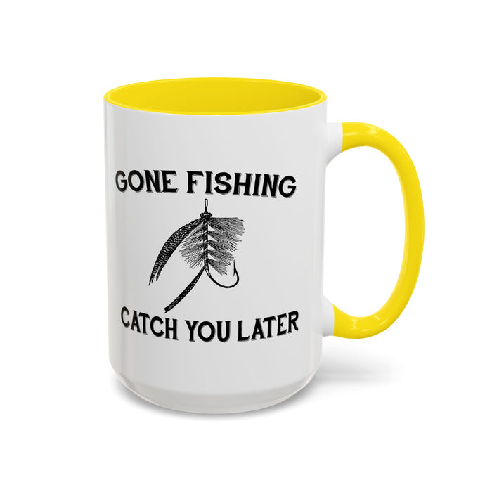 Coffee Mug, Gone Fishing Gift for Dad or Grandpa, Fly Fishing Mug