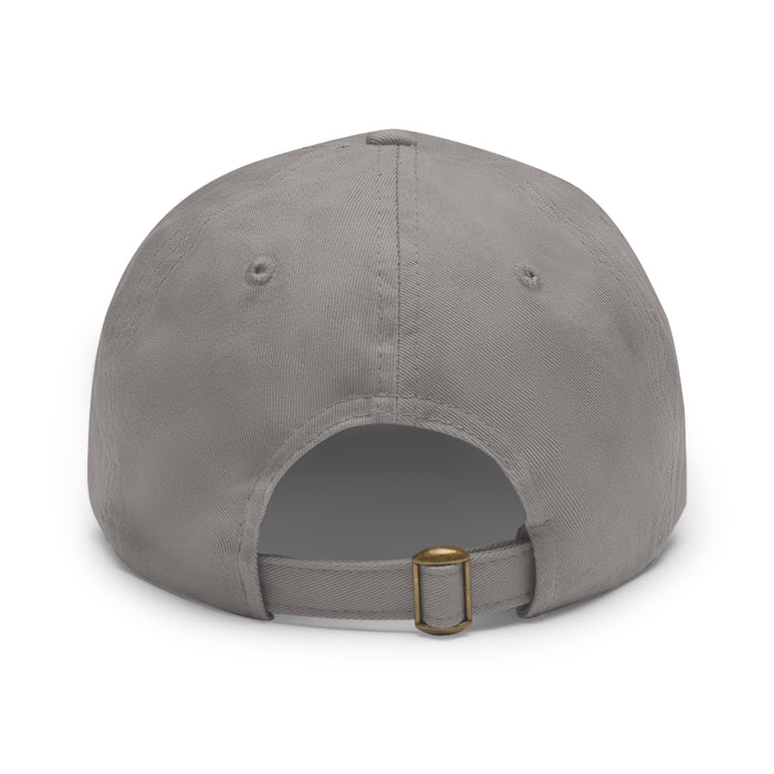 Route 66 Inspired Dad Hat in Red, White and Blue Dad Hat with Leather Patch (Round)