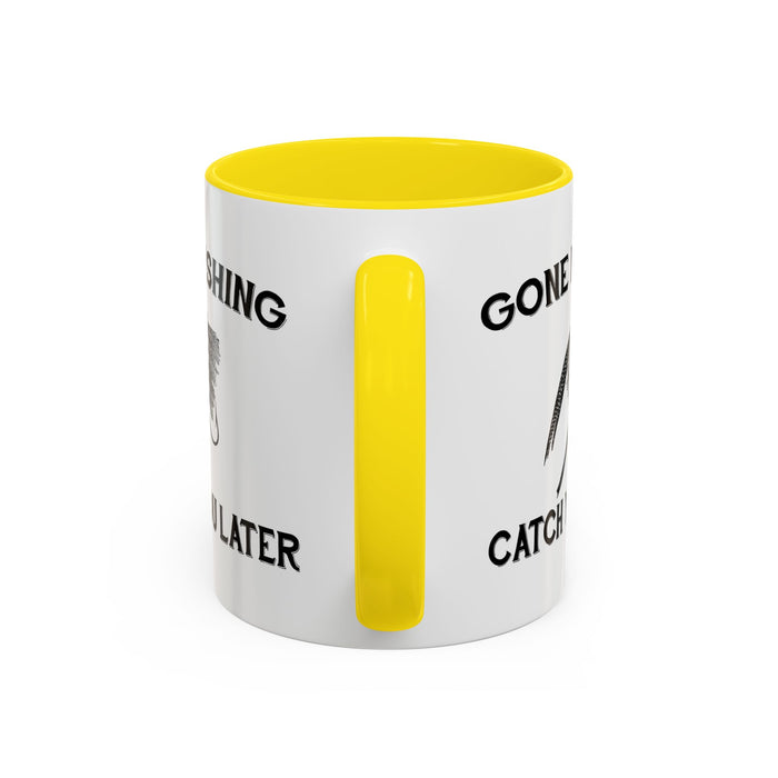 Coffee Mug, Gone Fishing Gift for Dad or Grandpa, Fly Fishing Mug