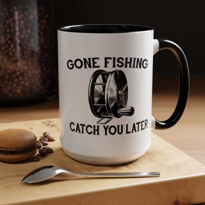 Coffee Mug, Gone Fly Fishing Gift for Dad or Grandpa