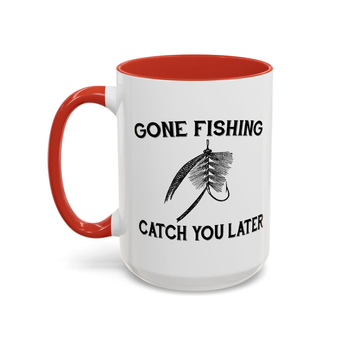 Coffee Mug, Gone Fishing Gift for Dad or Grandpa, Fly Fishing Mug