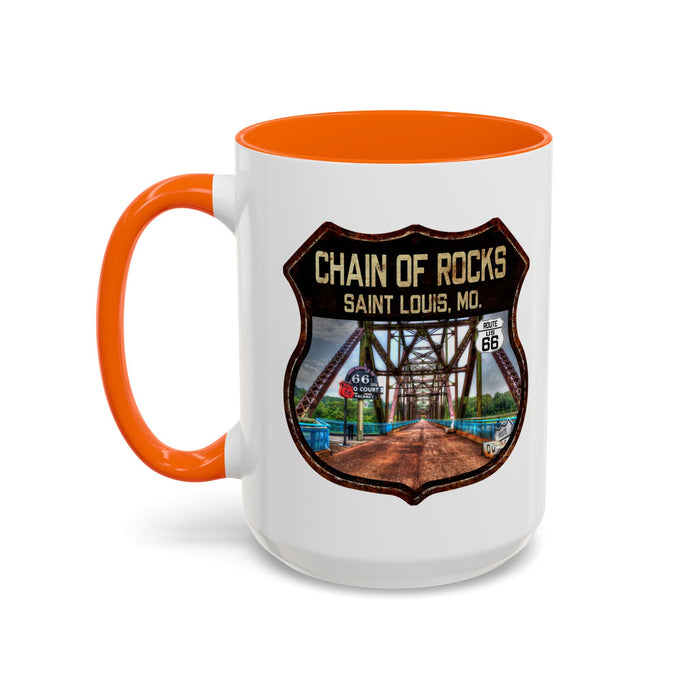 Mug Chain of Rocks Bridge Route 66 Shield Illinois 11oz