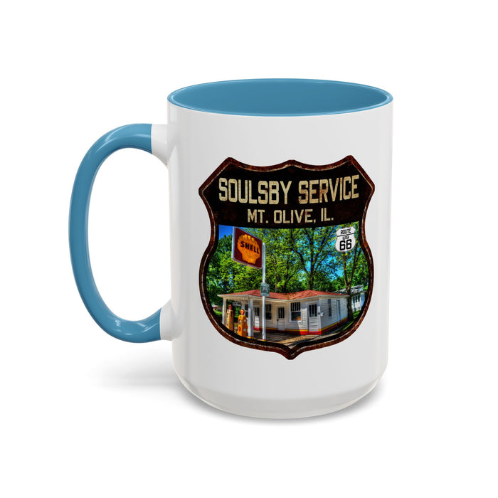 Mug Soulsby Service Station Route 66 Shield Illinois 11oz