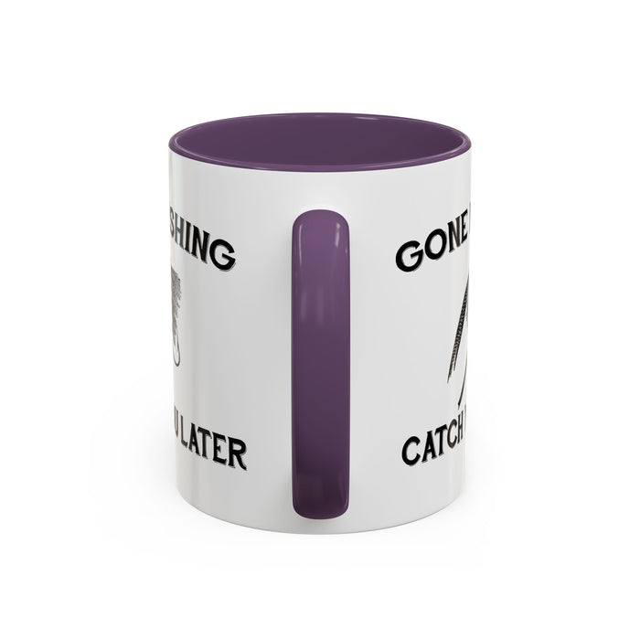 Coffee Mug, Gone Fishing Gift for Dad or Grandpa, Fly Fishing Mug