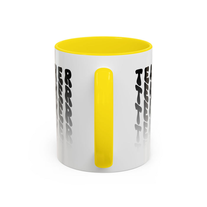 Mug -Teacher in Wavy Black Gradient Text, Gift for Teachers