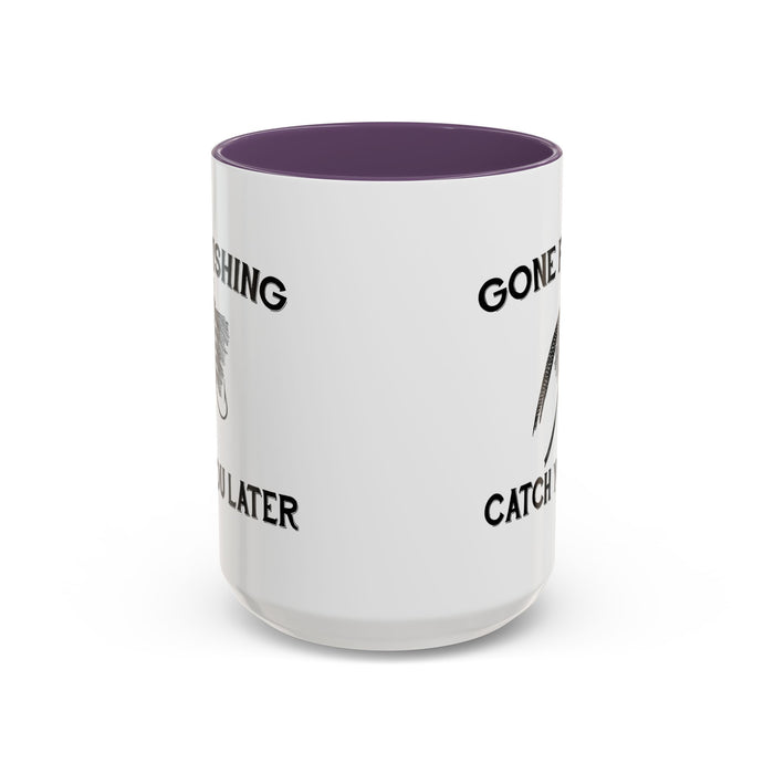 Coffee Mug, Gone Fishing Gift for Dad or Grandpa, Fly Fishing Mug