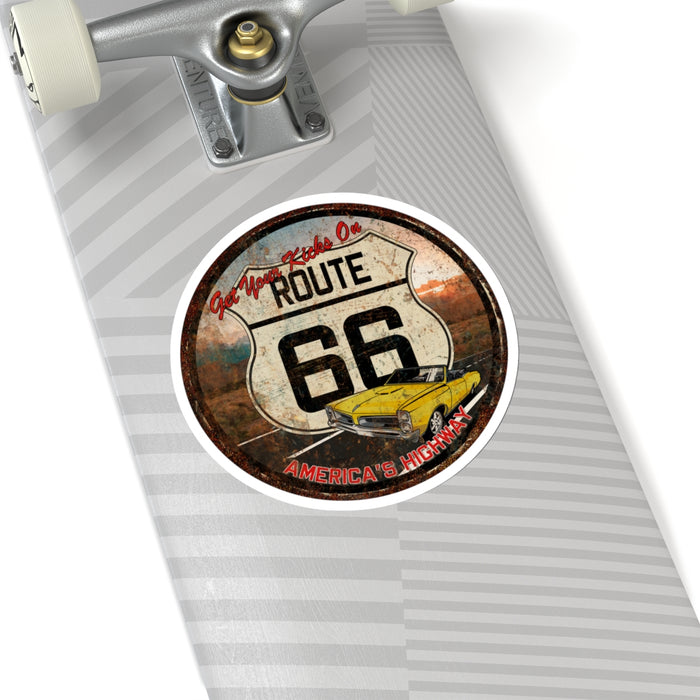 Sticker Vintage Get Your Kicks on Route 66 America's Highway Kiss-Cut Stickers