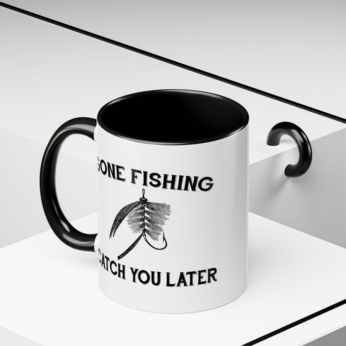 Coffee Mug, Gone Fishing Gift for Dad or Grandpa, Fly Fishing Mug