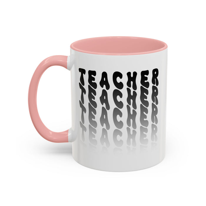 Mug -Teacher in Wavy Black Gradient Text, Gift for Teachers
