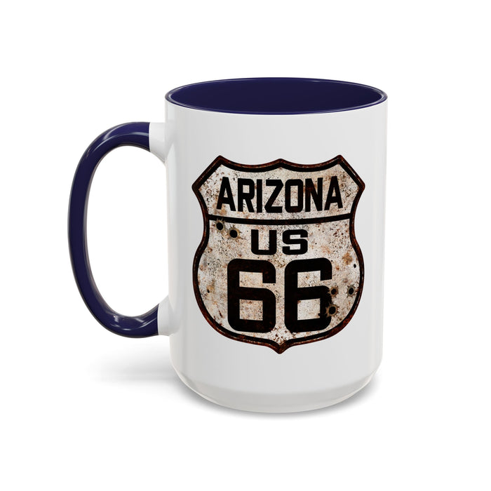 Mug Vintage Rusty Route 66 Highway Shield Arizona 11oz, 15oz