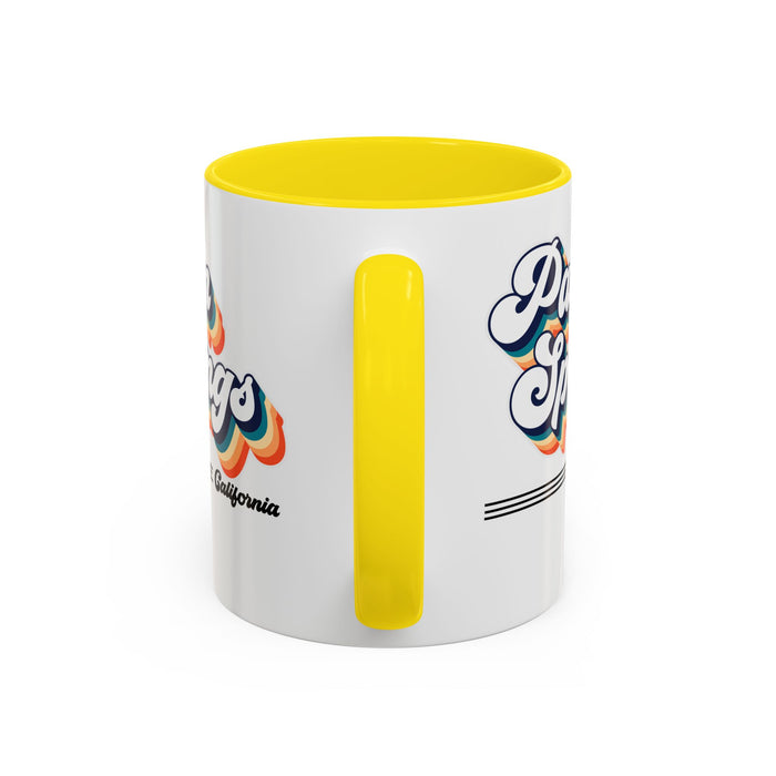 Coffee Mug, Palm Springs Retro 80s Vibe Big Text, Tea Cup, Hot Chocolate Mug, Unique Gift for Palm Spring Lovers, Birthday Gift for Coffee