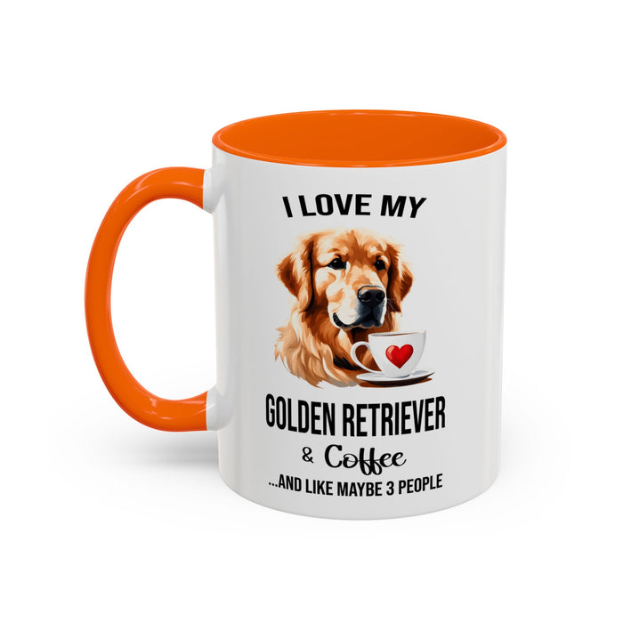 Golden Retriever Lover Mug, Golden Retriever Lover Gift, Coffee Mug, Golden Retriever Mug, Golden Retriever Gift, Golden Retriever A0023-40 Accent Coffee Mug (11, 15oz)