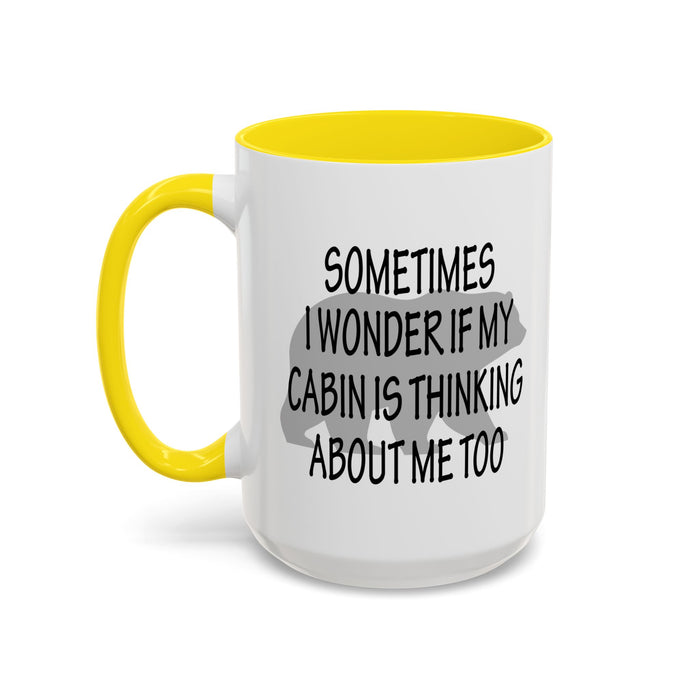 Coffee Mug, Cabin Thinking About Me, Bear Gift, Funny Tea Cup, Novelty Drinkware
