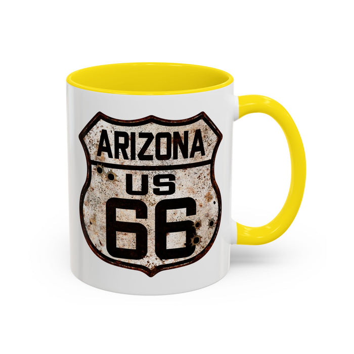 Mug Vintage Rusty Route 66 Highway Shield Arizona 11oz, 15oz
