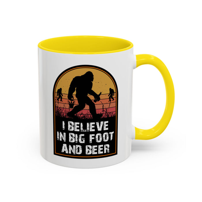 Big Foot and Beer Sticker - Sasquatch Decal - Funny Yeti Gift Accent Coffee Mug (11, 15oz)