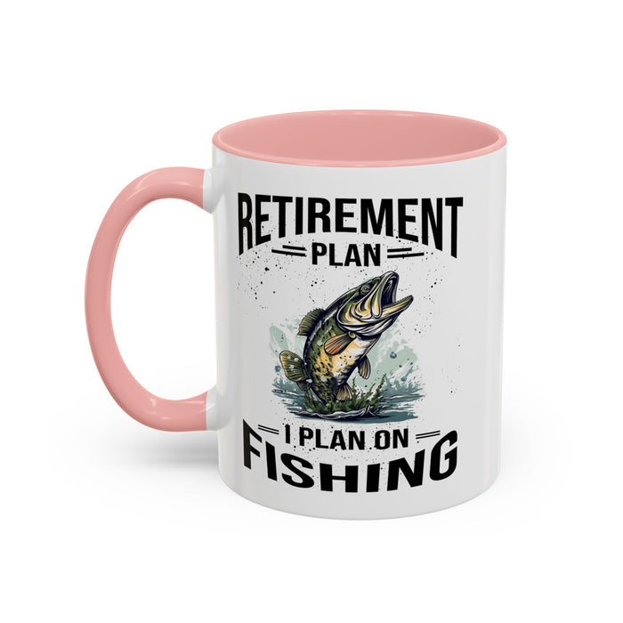 Retirement Mug - Retirement Plan Gone Fishing - Coffee Mug - Funny Retirement Gift, Happy Retirement Mug, Fishing Retirement Gift A0037-03 Accent Coffee Mug (11, 15oz)