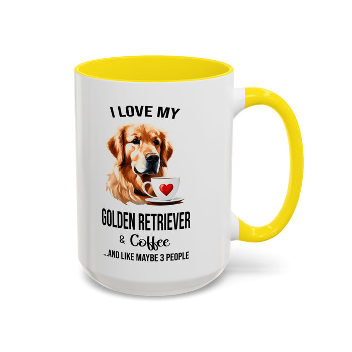 Golden Retriever Lover Mug, Golden Retriever Lover Gift, Coffee Mug, Golden Retriever Mug, Golden Retriever Gift, Golden Retriever A0023-40 Accent Coffee Mug (11, 15oz)
