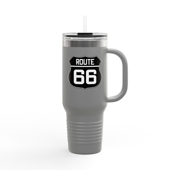 Route 66 Shield Insulated Travel Mug - Black and White Route 66 Shield Insulated Travel Mug, 40oz