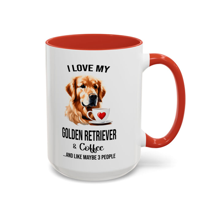 Golden Retriever Lover Mug, Golden Retriever Lover Gift, Coffee Mug, Golden Retriever Mug, Golden Retriever Gift, Golden Retriever A0023-40 Accent Coffee Mug (11, 15oz)