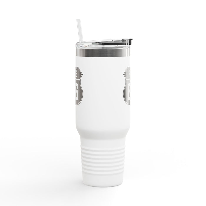 Route 66 Shield Insulated Travel Mug - Black and White Route 66 Shield Insulated Travel Mug, 40oz
