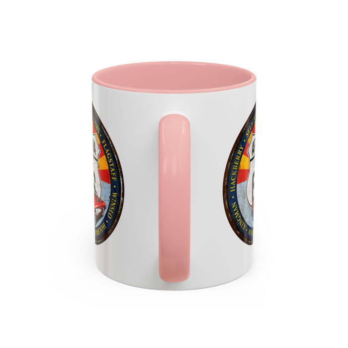 Retro Arizona Route 66 Sign Coffee Mug - Vintage Round Style Mug (11, 15oz)