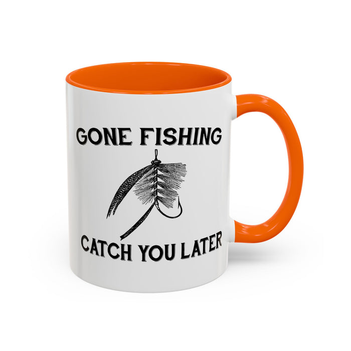 Coffee Mug, Gone Fishing Gift for Dad or Grandpa, Fly Fishing Mug