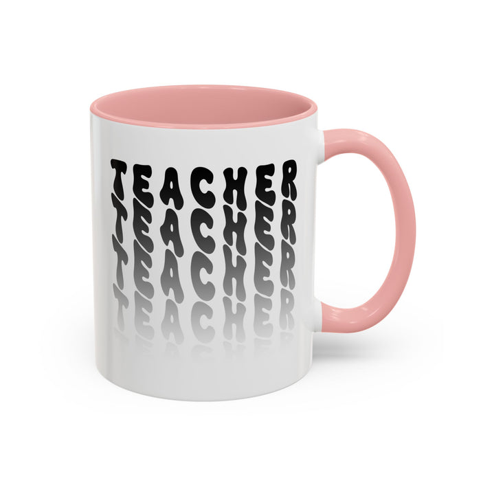 Mug -Teacher in Wavy Black Gradient Text, Gift for Teachers