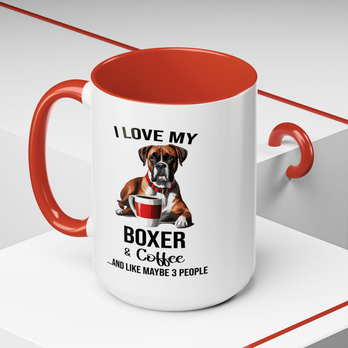 Boxer Lover Mug, Boxer Lover Gift, Coffee Mug, Boxer Mug, Boxer Gift, Boxer Owner Gift, Boxer Owner Mug, Dob Lover Gift, Dog Mug A0023-015 Accent Coffee Mug (11, 15oz)