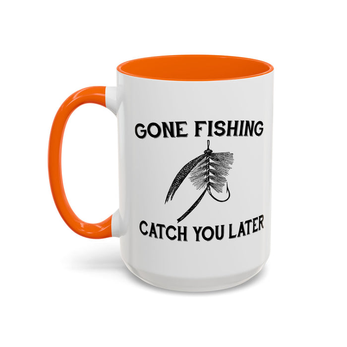 Coffee Mug, Gone Fishing Gift for Dad or Grandpa, Fly Fishing Mug