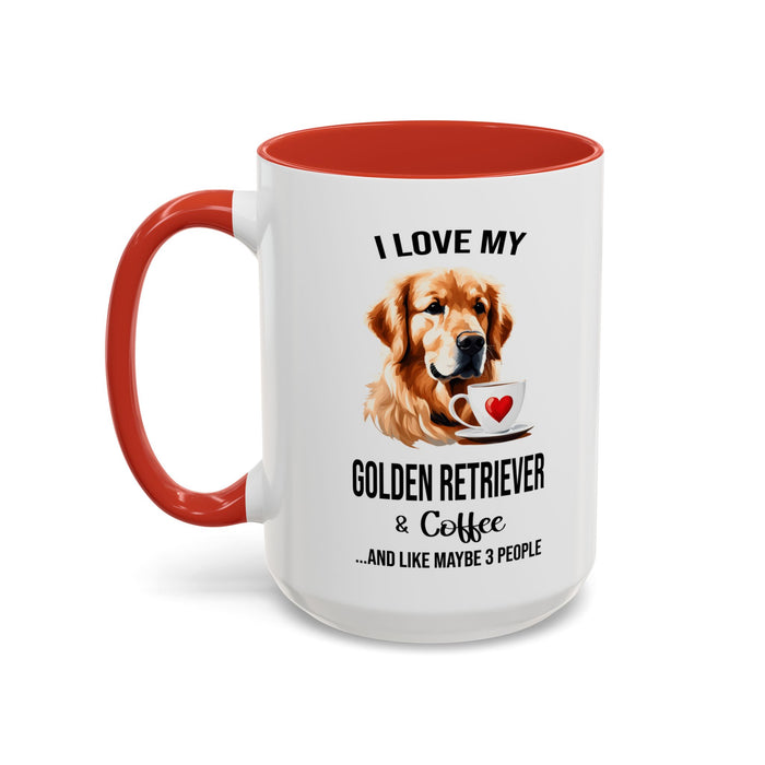 Golden Retriever Lover Mug, Golden Retriever Lover Gift, Coffee Mug, Golden Retriever Mug, Golden Retriever Gift, Golden Retriever A0023-40 Accent Coffee Mug (11, 15oz)