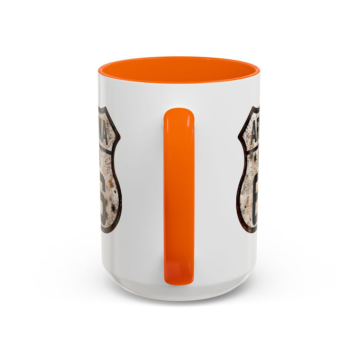 Mug Vintage Rusty Route 66 Highway Shield Arizona 11oz, 15oz