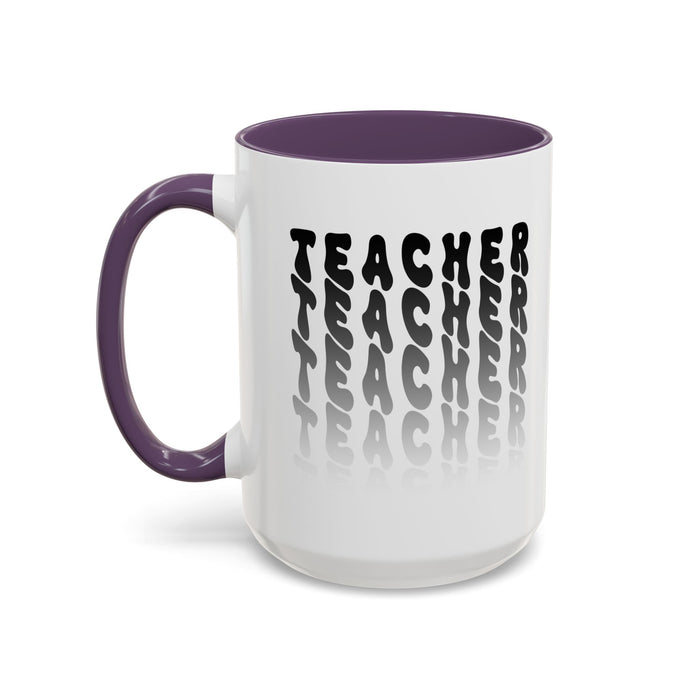 Mug -Teacher in Wavy Black Gradient Text, Gift for Teachers