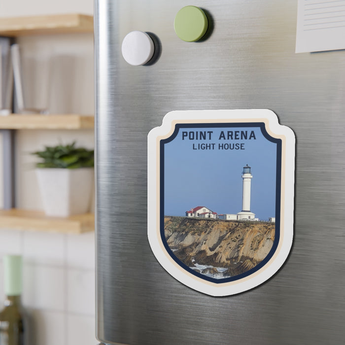 Point Arena Light House Badge Die-Cut Magnets