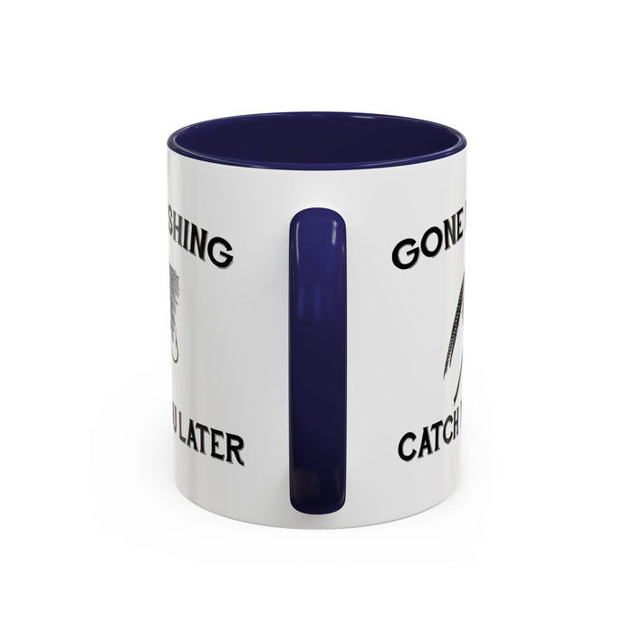 Coffee Mug, Gone Fishing Gift for Dad or Grandpa, Fly Fishing Mug