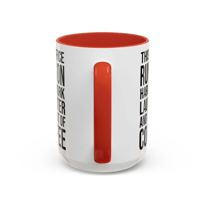 Office Coffee Mug, Runs on Coffee, Gift for him / her, Colleague Mug, Gift Idea for Office Workers, Office Mug, Colleague Gift Mug A0022-002 Accent Coffee Mug (11, 15oz)