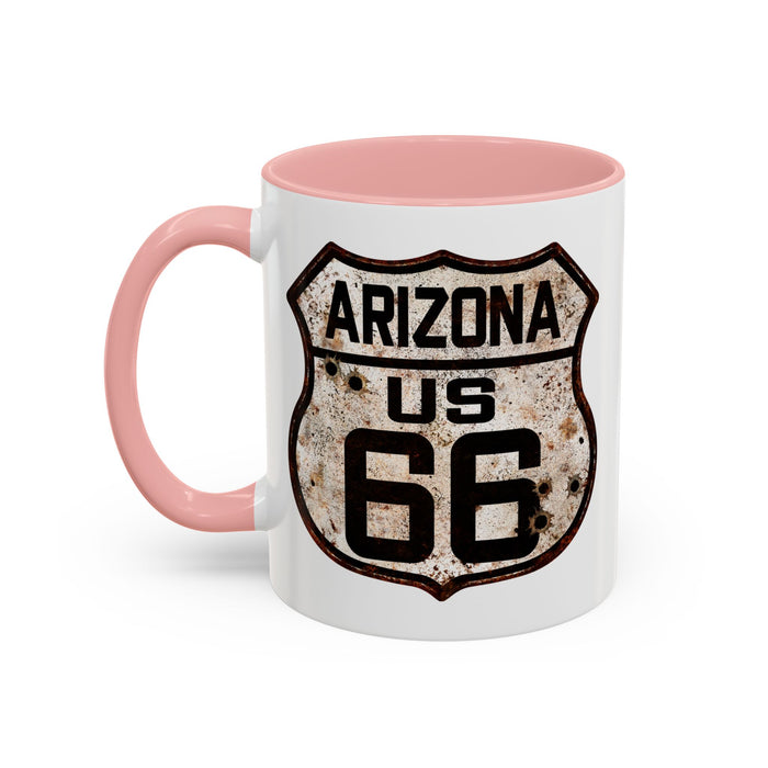Mug Vintage Rusty Route 66 Highway Shield Arizona 11oz, 15oz