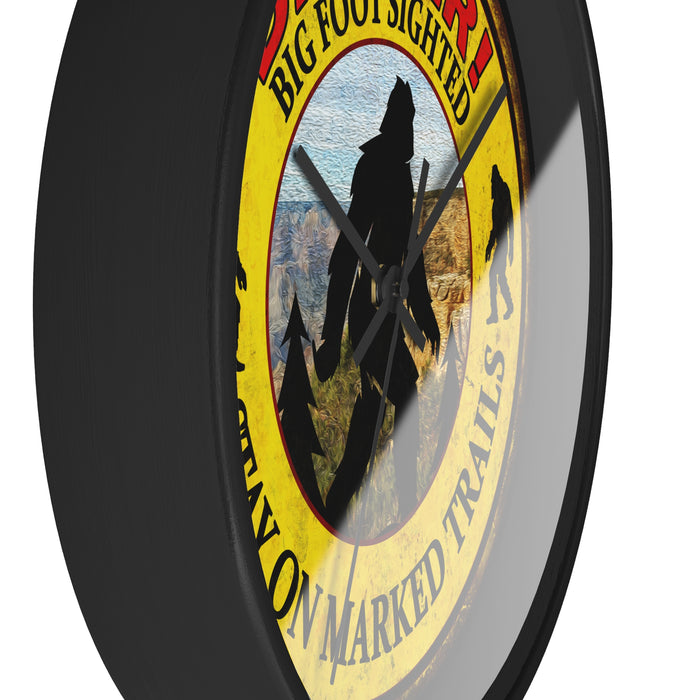 Big Foot Clock - Danger Big Foot Sighted Nearby Wall Clock