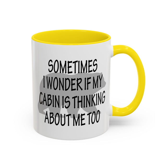 Coffee Mug, Cabin Thinking About Me, Bear Gift, Funny Tea Cup, Novelty Drinkware