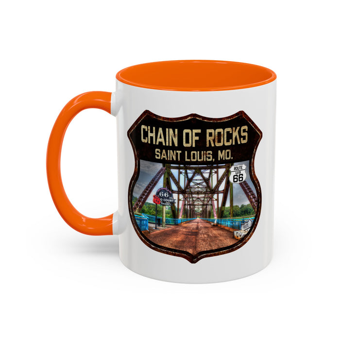 Mug Chain of Rocks Bridge Route 66 Shield Illinois 11oz