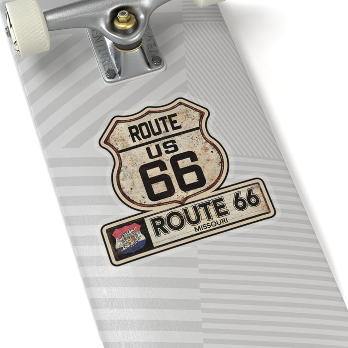 Vintage Missouri Route 66 Shield Sticker - Travel Souvenir Kiss-Cut Stickers