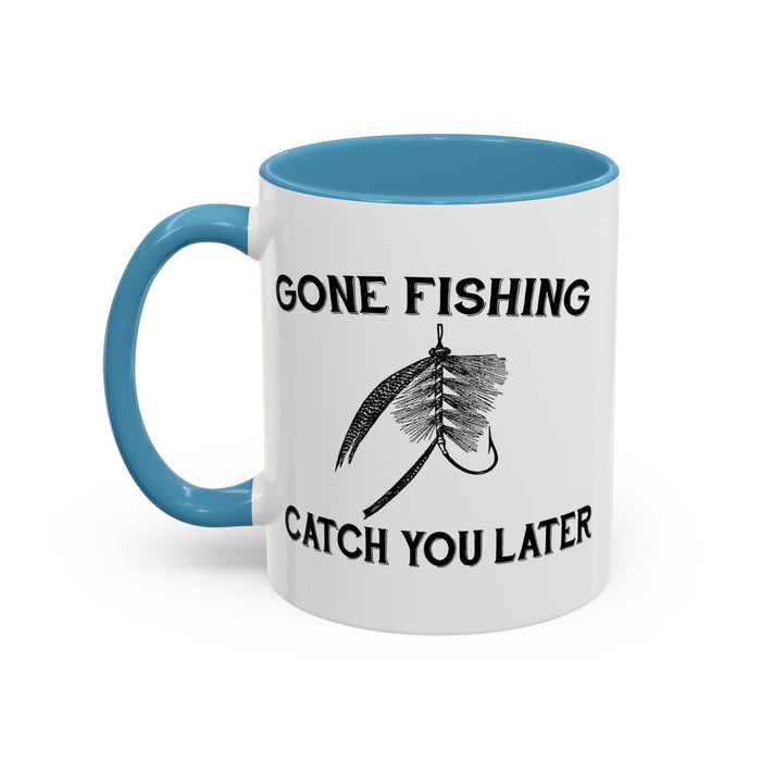 Coffee Mug, Gone Fishing Gift for Dad or Grandpa, Fly Fishing Mug