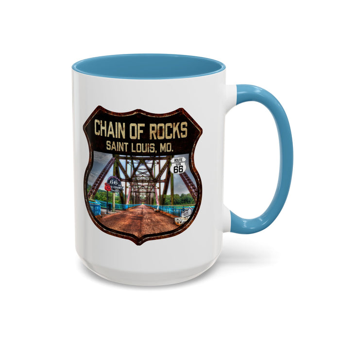 Mug Chain of Rocks Bridge Route 66 Shield Illinois 11oz
