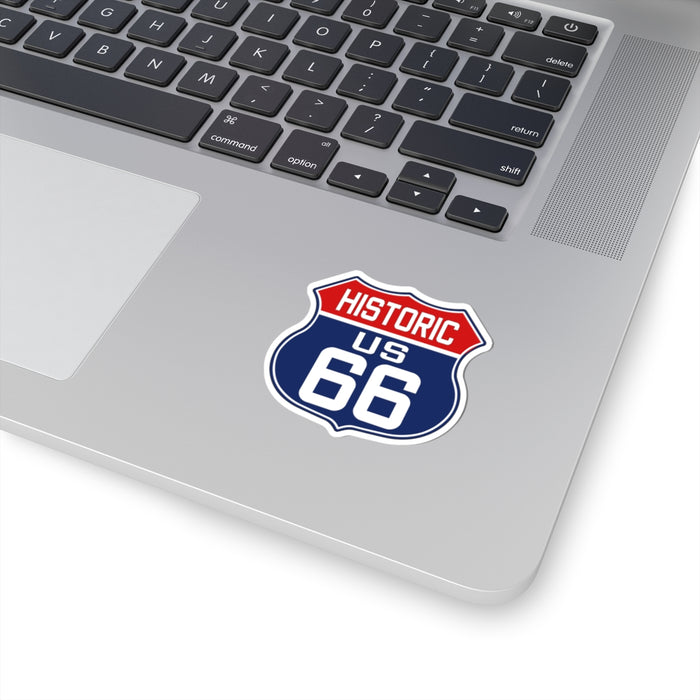 Route 66 Shield Red White and Blue Kiss-Cut Stickers