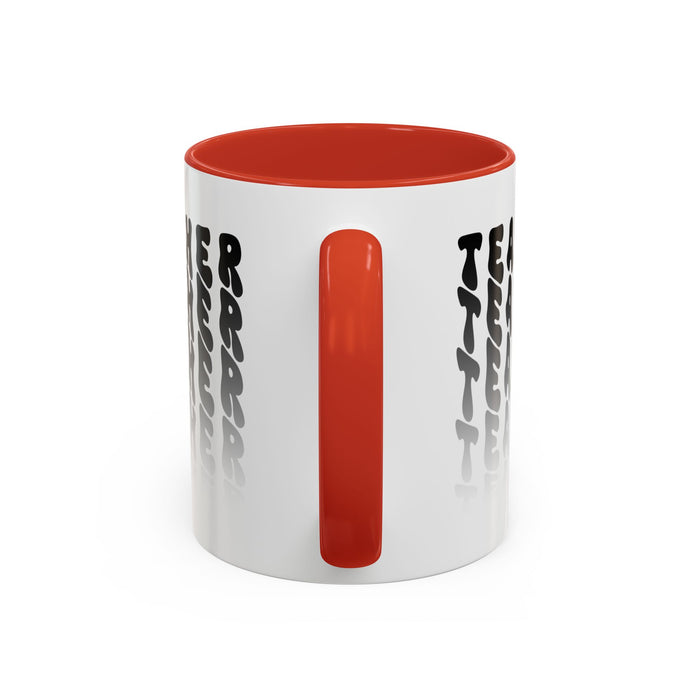 Mug -Teacher in Wavy Black Gradient Text, Gift for Teachers