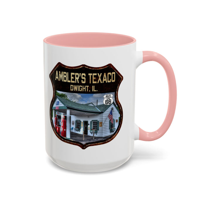 Mug Amblers Texaco Service Station Route 66 Shield Illinois 11oz